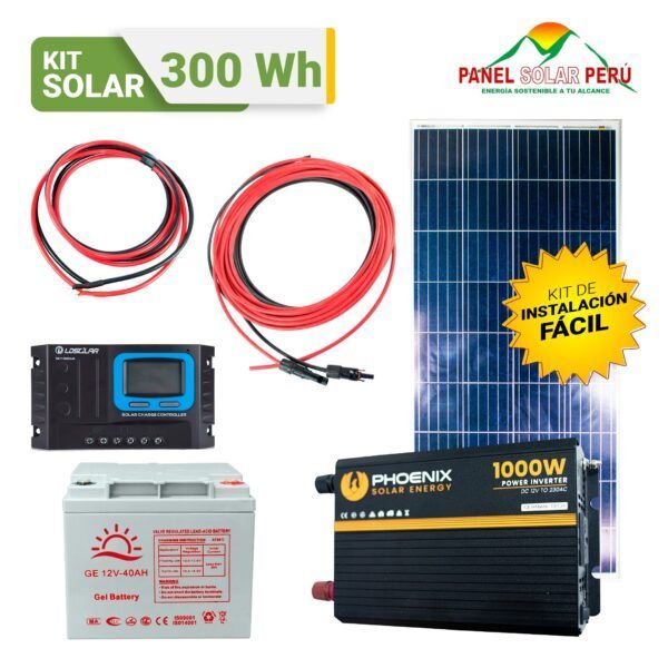 Kit solar Peru 300W : Luz, TV, Portátil. ONDA MODIFICADA