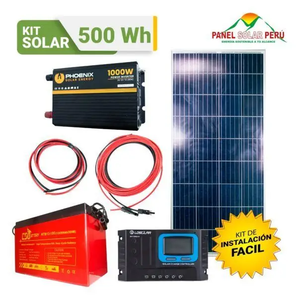 Kit solar Peru 500W : Luz, TV, Portátil. ONDA MODIFICADA