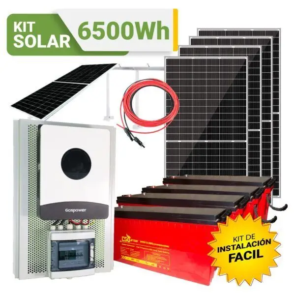 Kit solar Peru 6000Wdia Uso Diario: Refrigeradora, Lavadora, Microondas, Luz, TV, Laptop, Celular. ONDA PURA