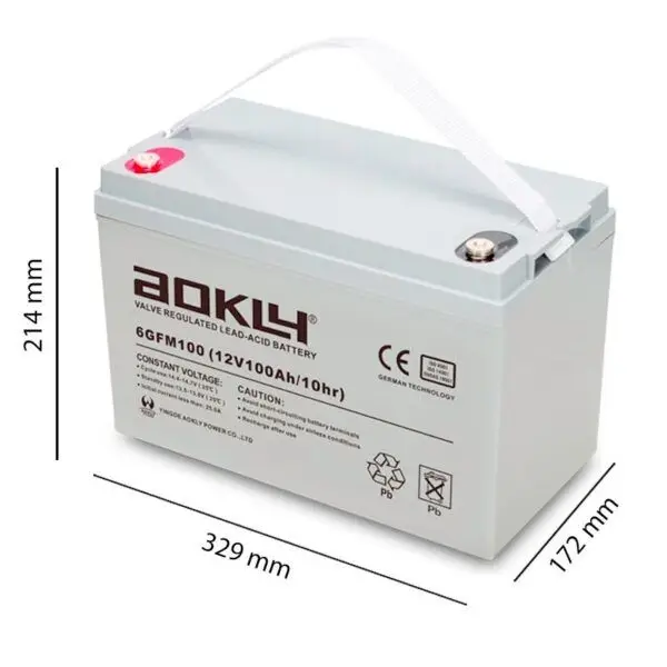 Bateria Solar AGM 12v 100Ah Aokly