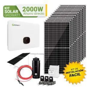 kit ahorro solar directo growatt 5000w trifasico 220vac