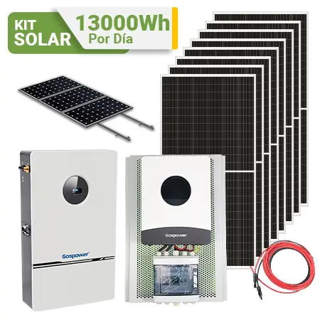Kit Solar 13000Wh Litio Gospower
