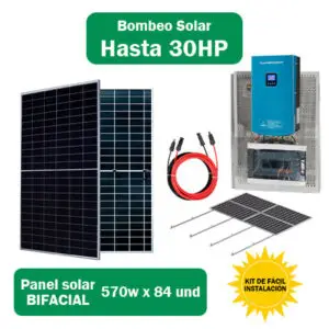 Kit Solar de Bombeo hasta 30HP con Paneles Bifaciales 570W