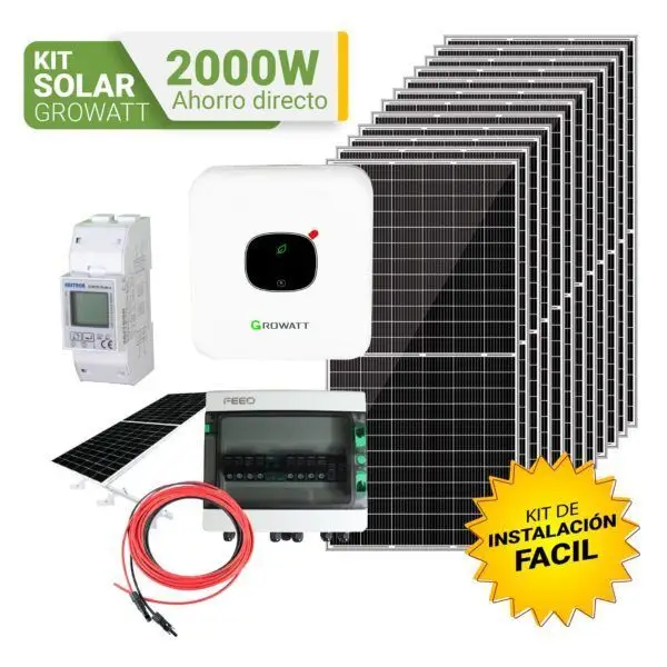 kit ahorro solar directo GROWATT 2000W