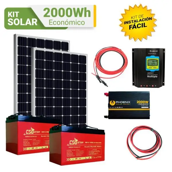 Kit solar Peru 2000WH/dia ONDA PURA - ECONOMICO