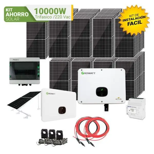 kit ahorro solar directo growatt 5000w trifasico 220vac
