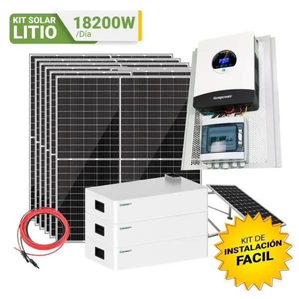 Kit solar Peru Litio 5000W 48V 18200Whdia Growatt